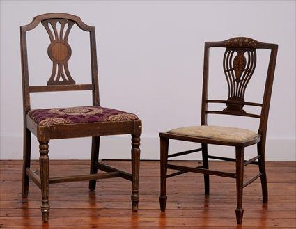 Appraisal: EDWARDIAN INLAID MAHOGANY SIDE CHAIR In the Hepplewhite taste with