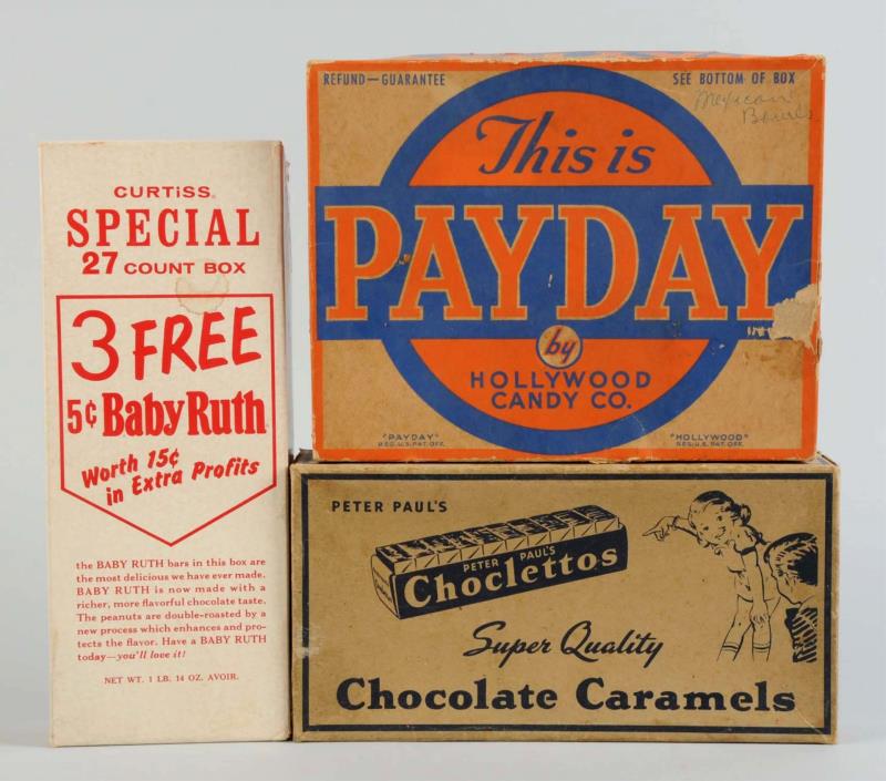 Appraisal: Lot Of Candy Boxes This lot includes a Baby Ruth