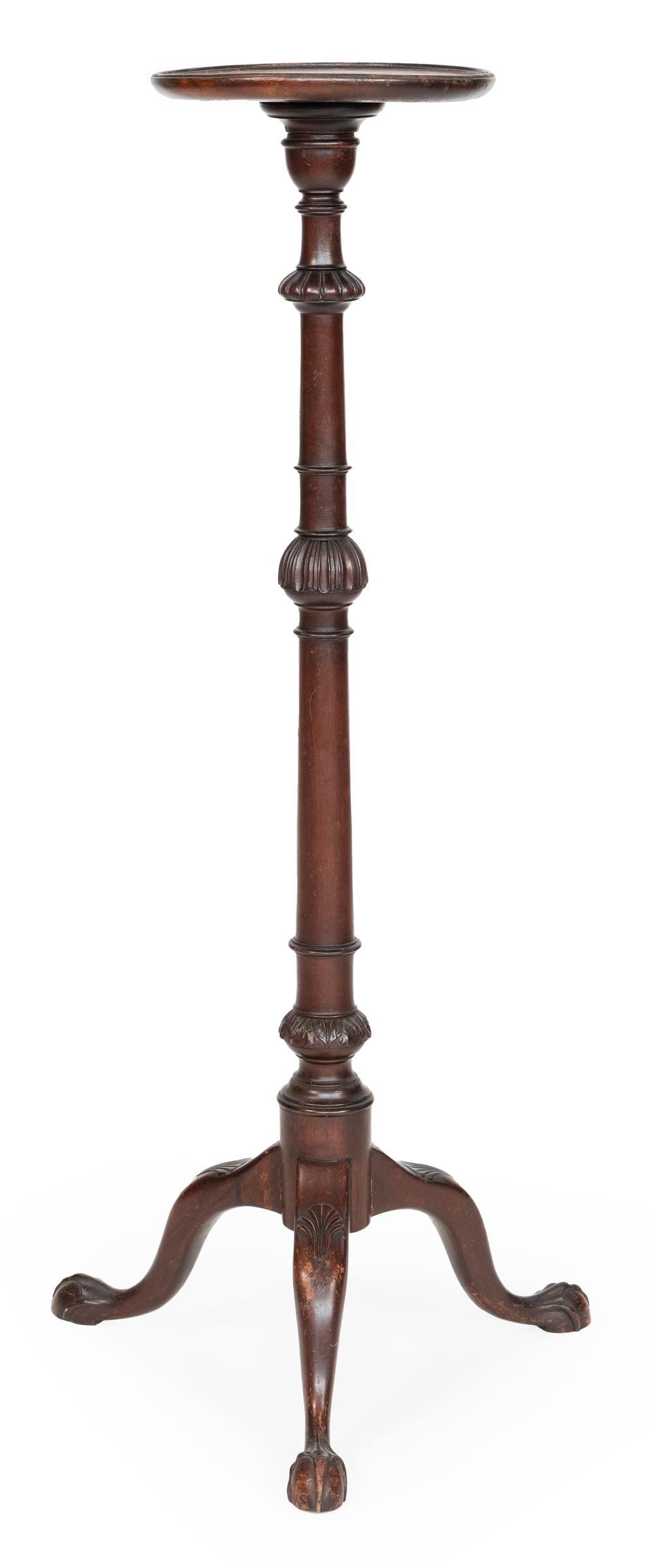 Appraisal: CARVED TRIPOD-BASE TALL PEDESTAL EARLY TH CENTURY HEIGHT DIAMETER OF