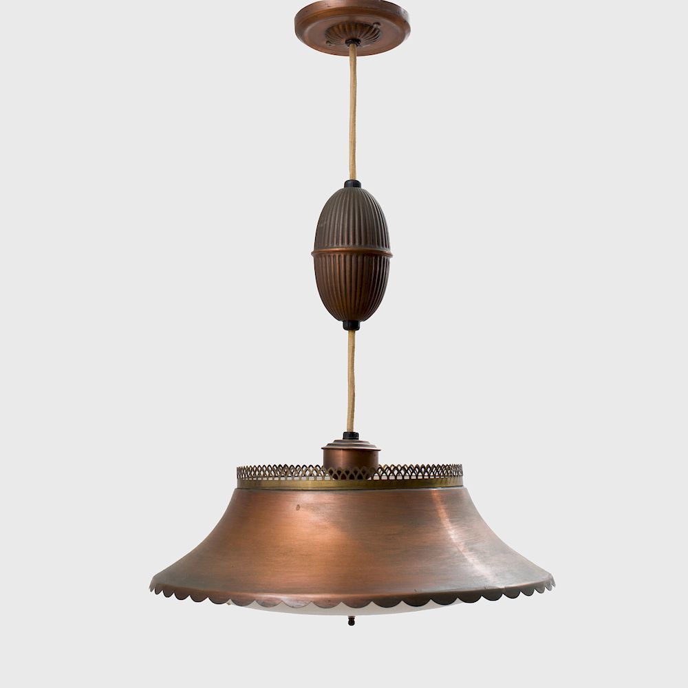 Appraisal: Small Copper and Brass Extension Light Fixture Fitted with a