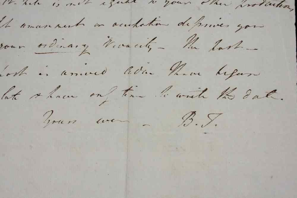 Appraisal: BANASTRE TARLETON Autograph letter signed pages A page of verse