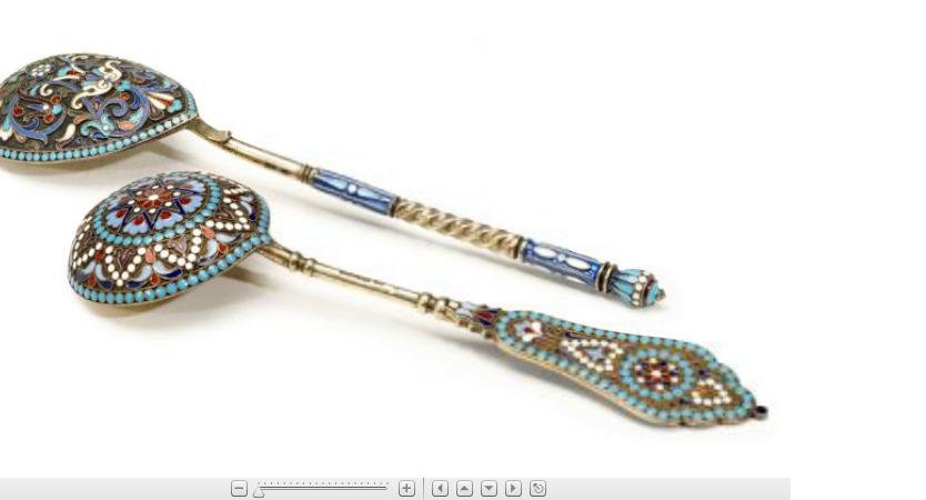 Appraisal: Two Russian silver gilt and cloisonne enameled spoons late th