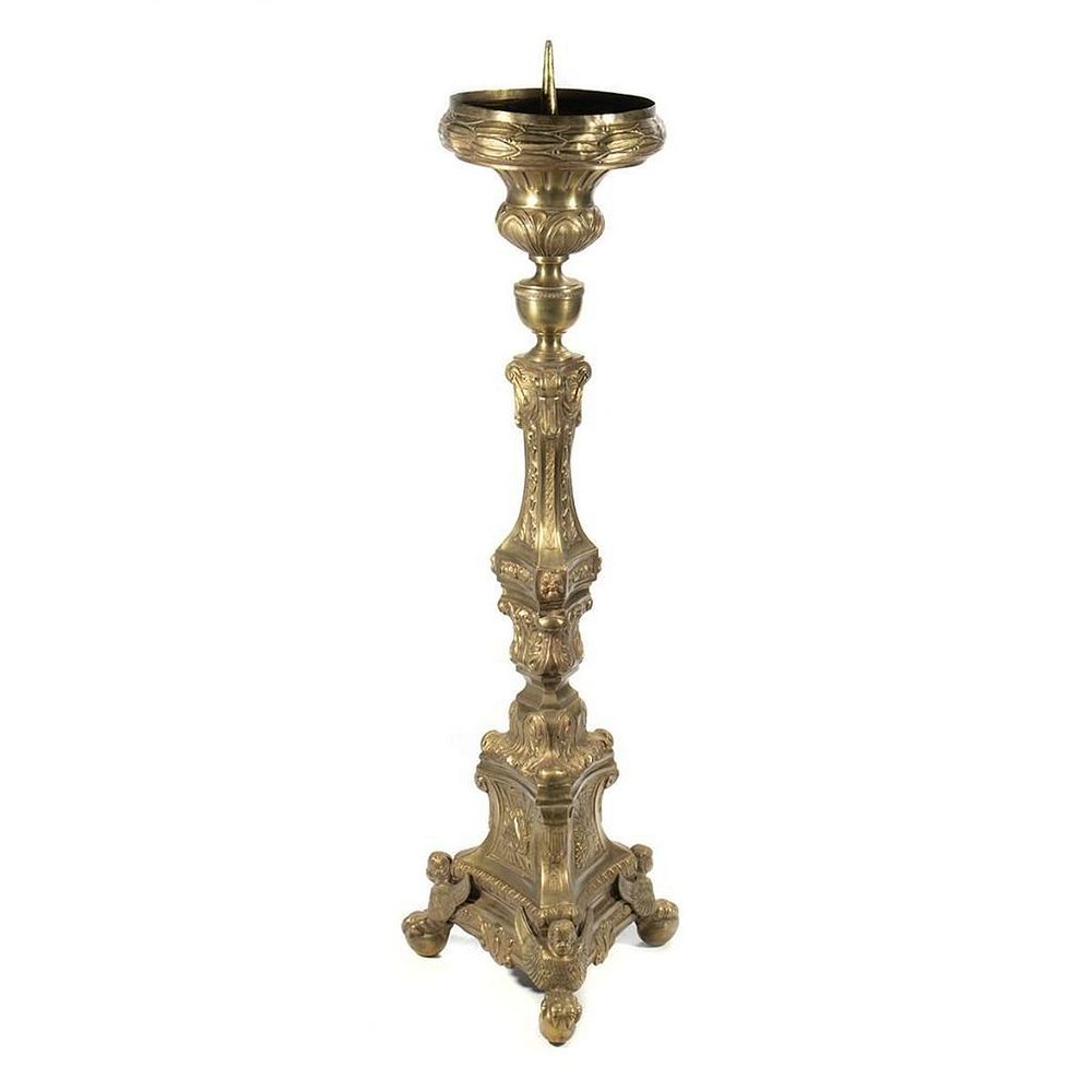 Appraisal: Italian Renaissance Style Altar Pricket With laurel and foliate repousse