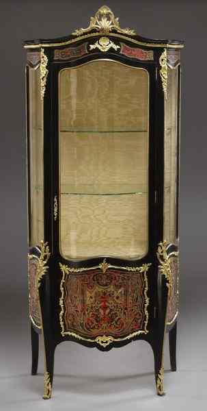 Appraisal: Napoleon III ebonized and boulle inlaid vitrine with gilt bronze