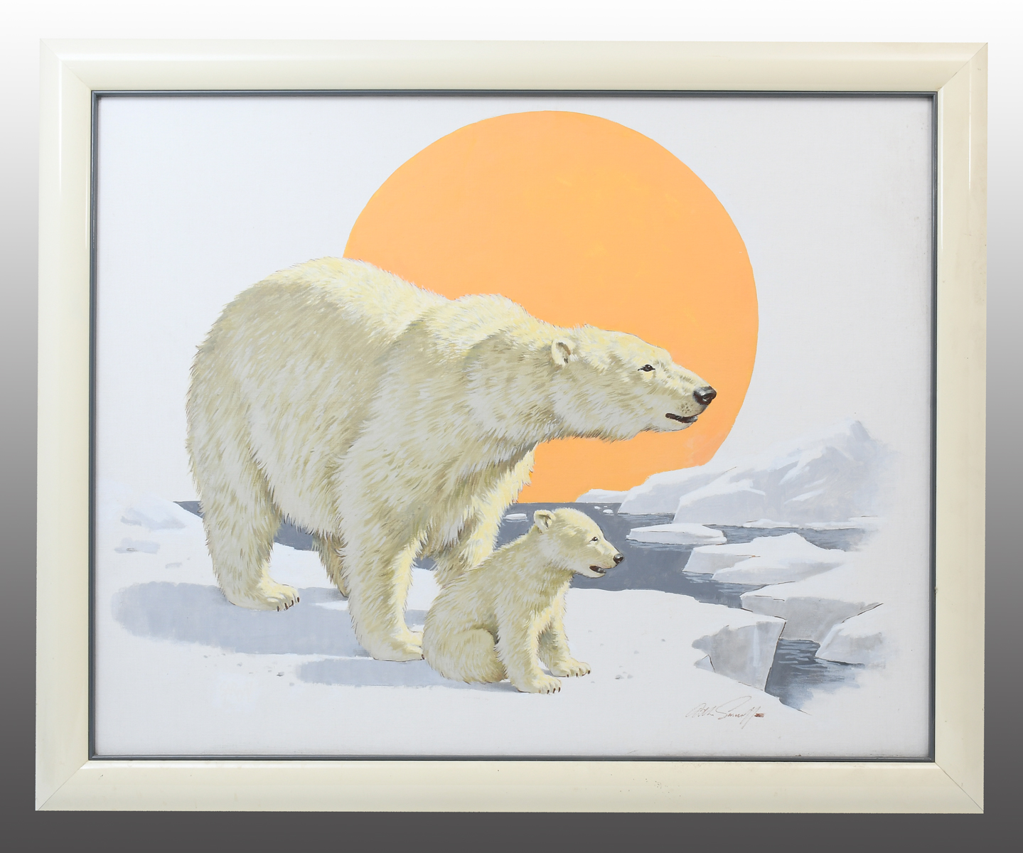 Appraisal: SARNOFF Arthur American - Polar Bear with Her Cub Oil