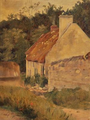 Appraisal: Robert John Wickenden Canadian - Cottage Oil on wood panel