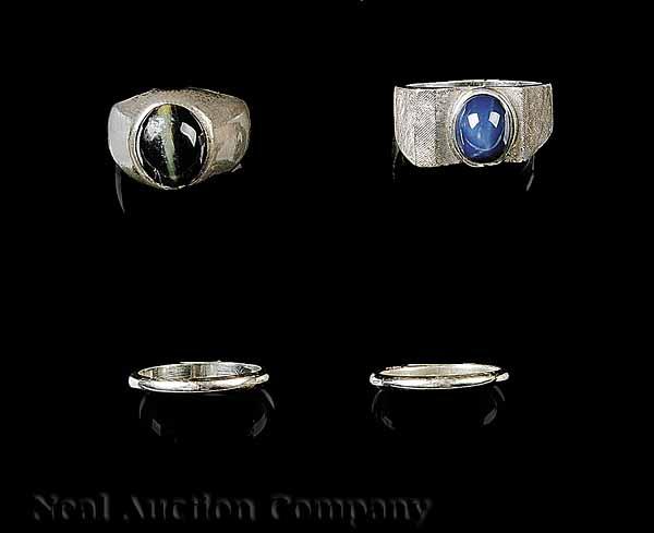 Appraisal: A Group of Contemporary Man's Rings with cabochon stones including