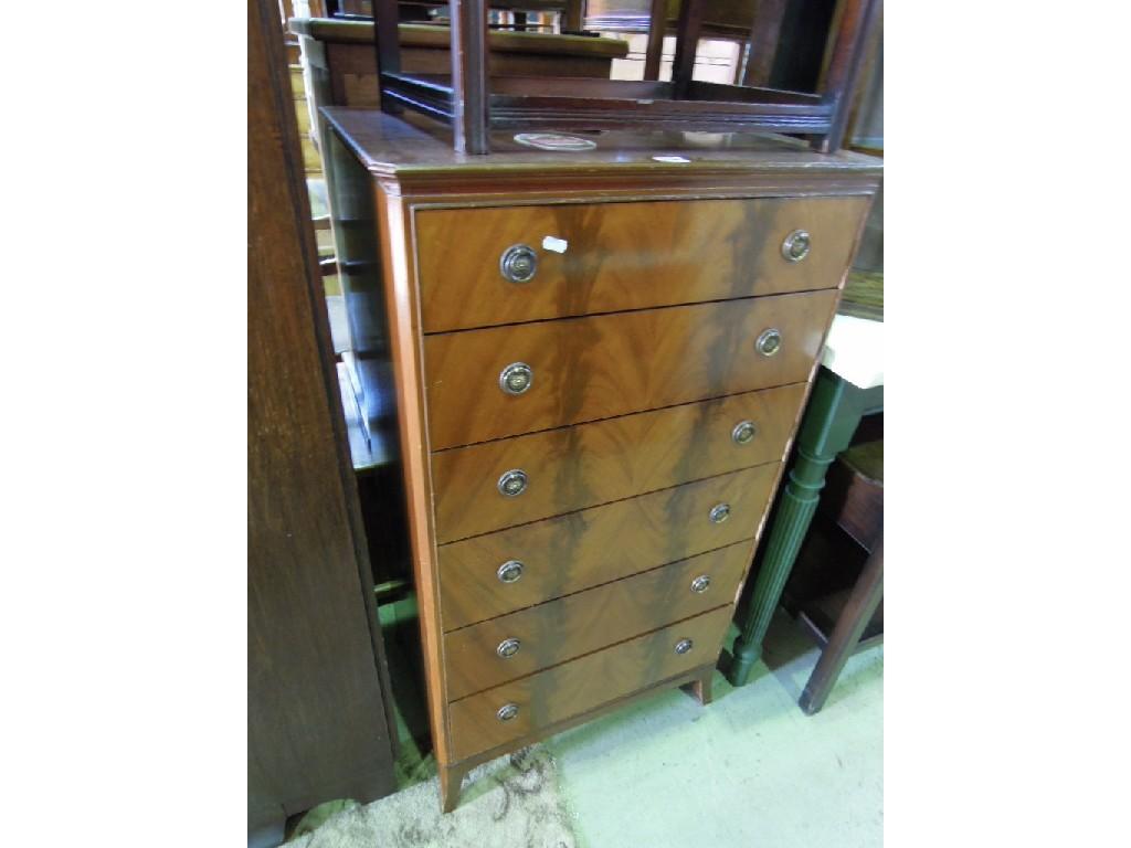 Appraisal: A reproduction mahogany chest fitted with an arrangement of six