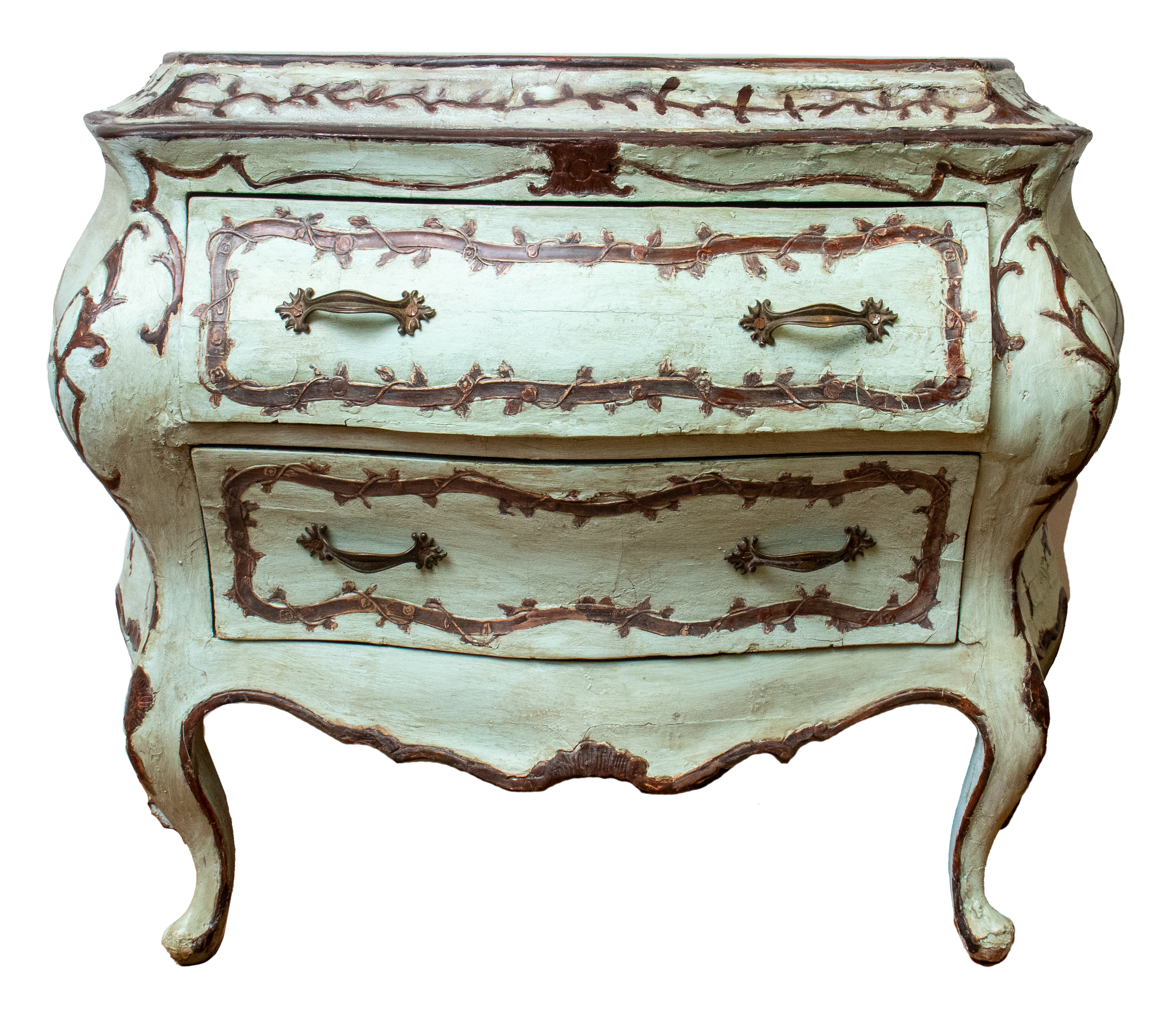 Appraisal: VENETIAN ROCOCO BOMBE COMMODE TH C Venetian Rococo bombe commode