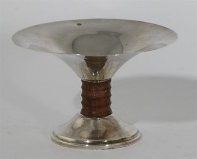 Appraisal: A Hollings Hitchinson silver tazza with macassar wood stem stamped