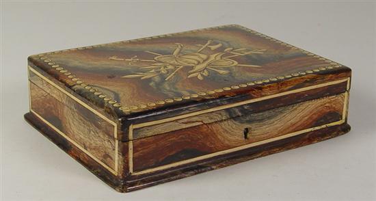 Appraisal: Paint Decorated Jewelry Box Early th Century Velvet lined box