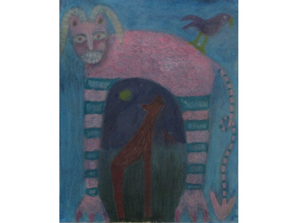 Appraisal: NATALIE CORNISH Mixed media 'Devil Cat' signed