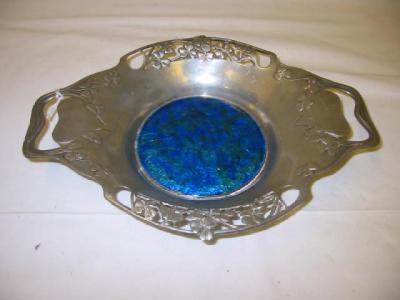 Appraisal: A TUDRIC PEWTER ENAMEL ART NOUVEAU DISH by Archibald Knox