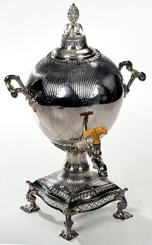 Appraisal: Silver Plate Hot Water Urn probably English late th century