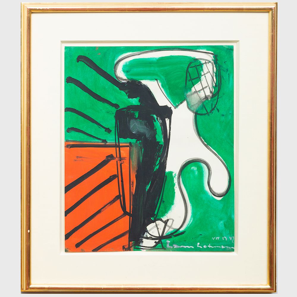 Appraisal: Hans Hofmann - Dancer Oil on paper signed 'Hans Hofmann'