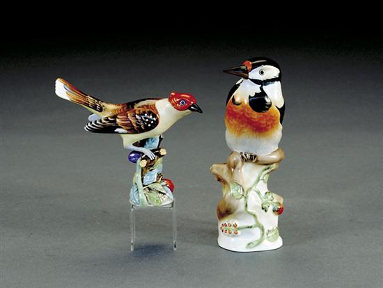 Appraisal: Herend porcelain figures of birds woodpecker marked and numbered H