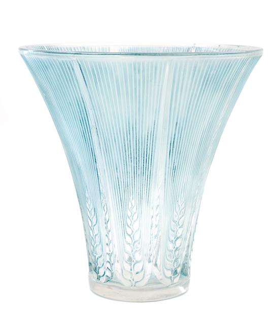 Appraisal: Sale Lot A Lalique Molded Glass Epis Vase th century