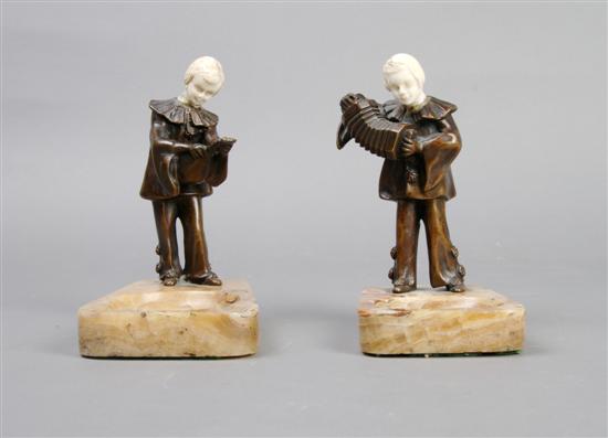 Appraisal: A Pair of Art Deco Bronze Figures Height inches