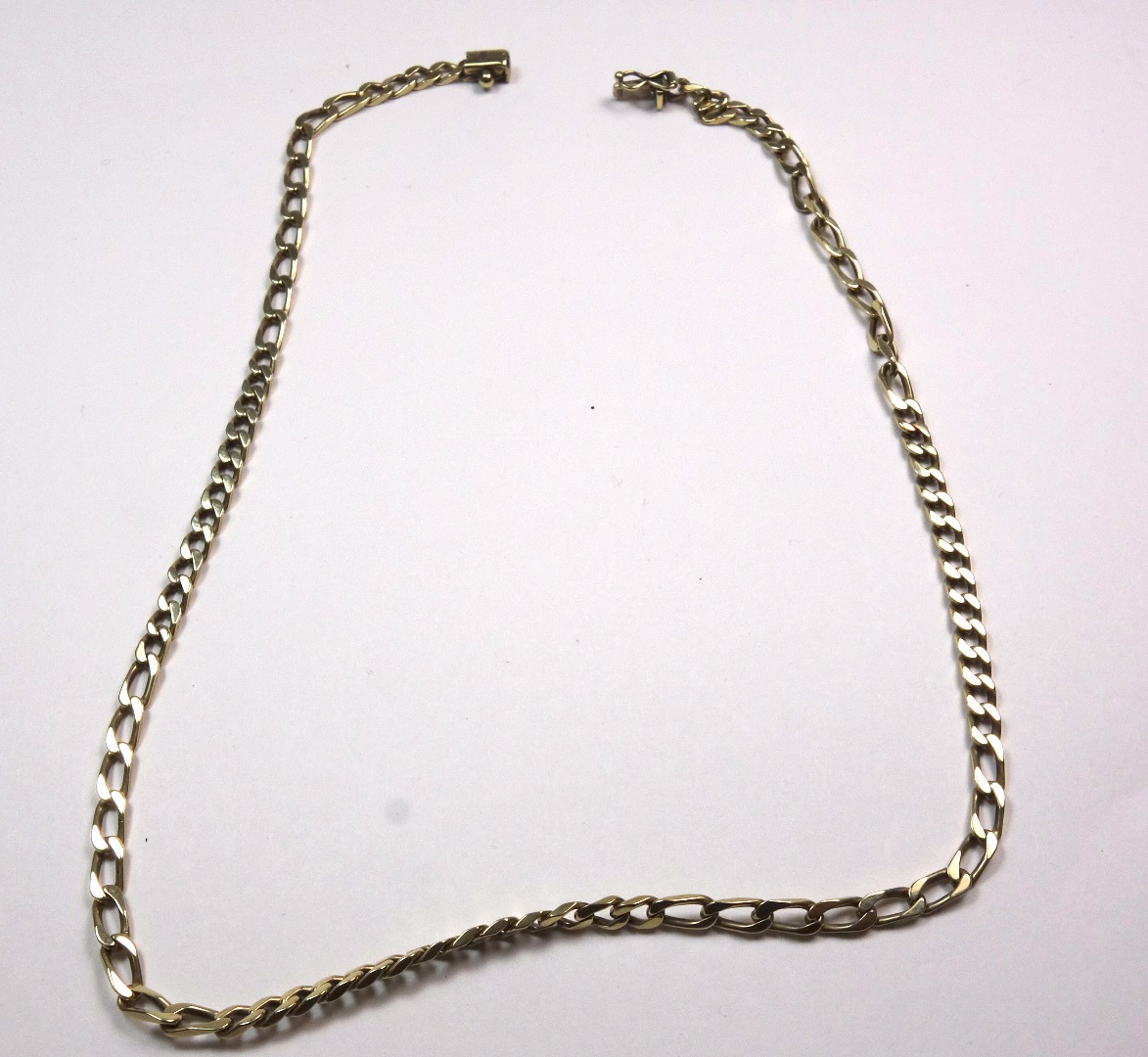 Appraisal: A modern Italian gold necklace designed as alternate sections of