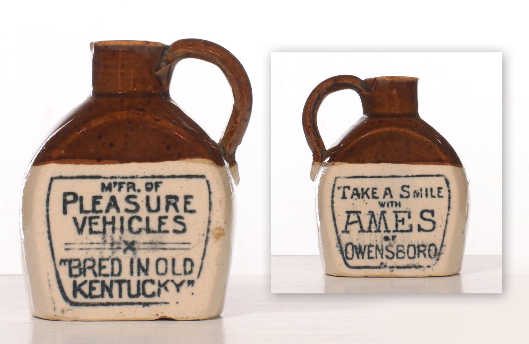 Appraisal: A RARE AMES BUGGY AUTO OF KENTUCKY MINI WHISKEY JUGThe