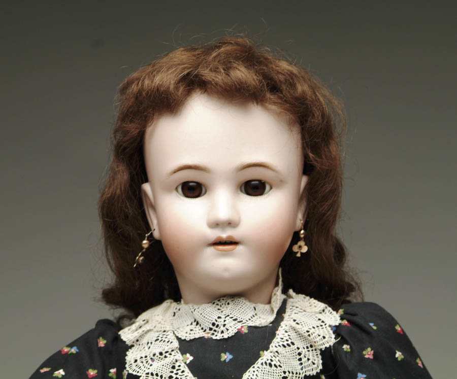 Appraisal: GERMAN BISQUE CHILD DOLL cm head incised Germany Heinrich Handwerck