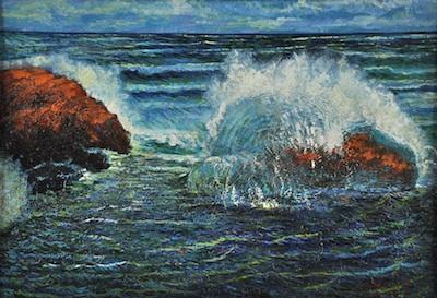 Appraisal: Jaoquin Clausell Mexican - Crashing waves Oil on canvas signed