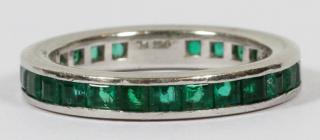 Appraisal: PLATINUM EMERALD ETERNITY RING PLATINUM EMERALD ETERNITY RING SIZE A