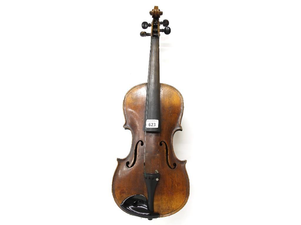 Appraisal: Early th century German double purfled violin cm