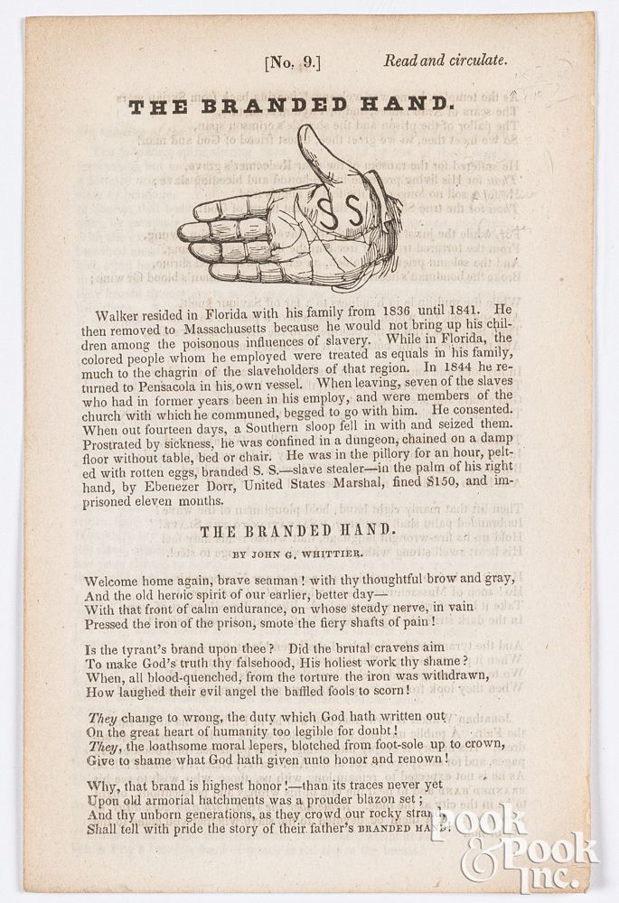 Appraisal: The Branded Hand anti-slavery pamphlet The Branded Hand anti-slavery pamphlet