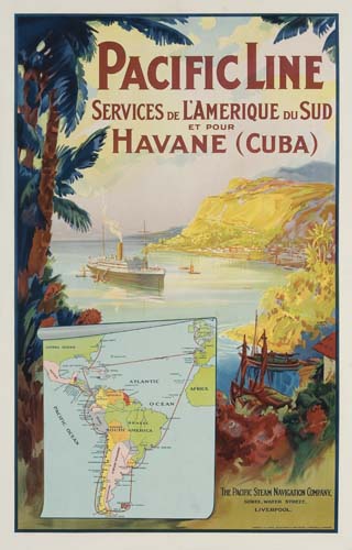 Appraisal: ANONYMOUS PACIFIC LINE L'AMERIQUE DU SUD HAVANE CUBA x inches