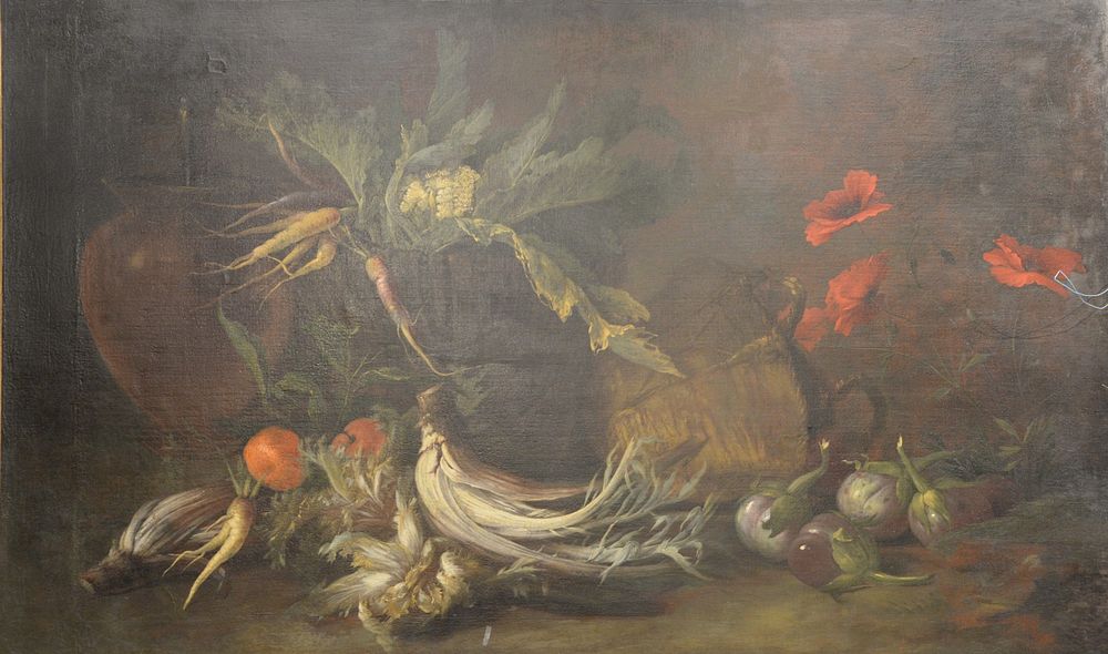 Appraisal: Flemish School Large Still Life of fruit oil on canvas