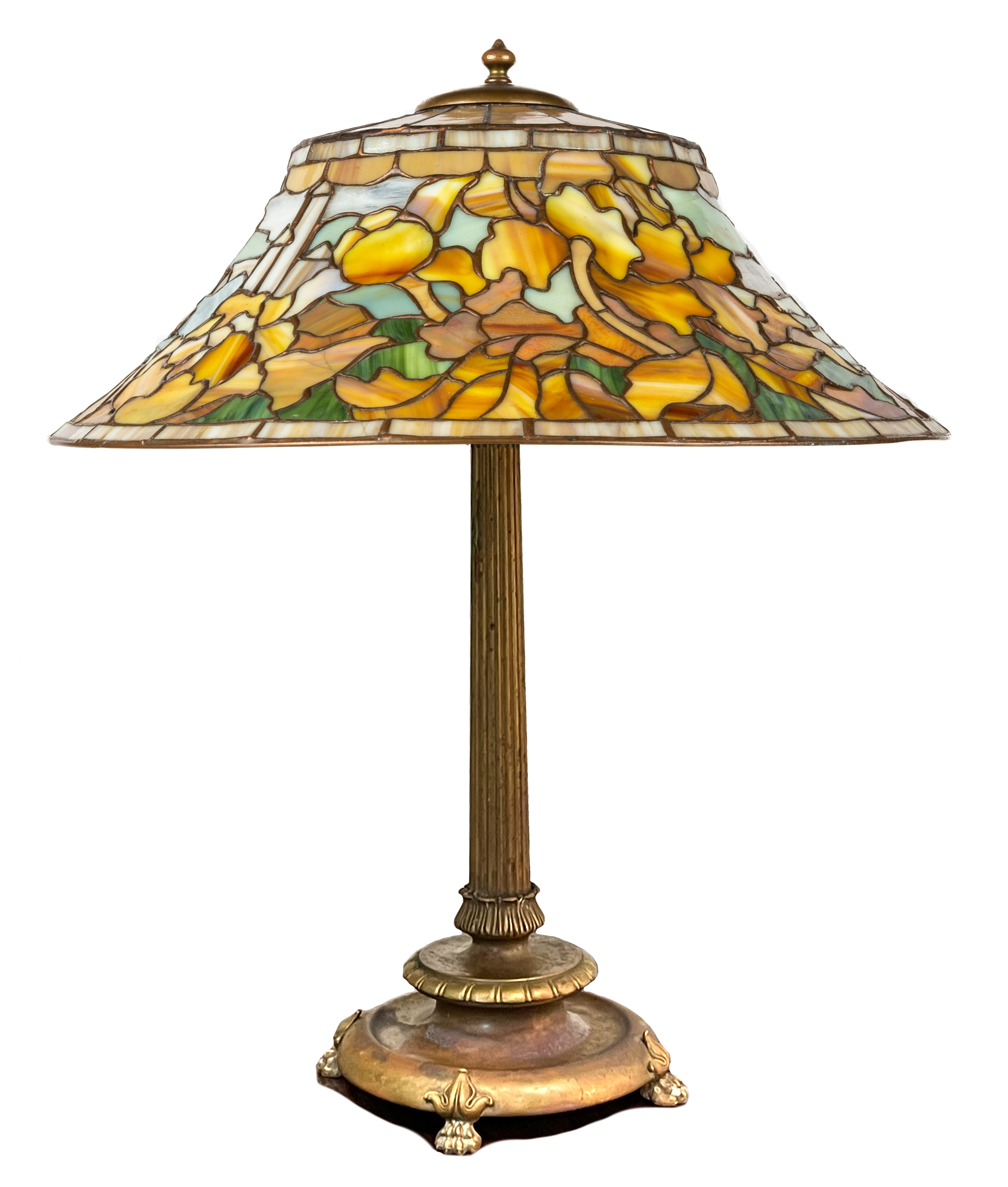 Appraisal: EXTREMELY RARE DUFFNER KIMBERLY CASTLE LEADED GLASS LAMP Early th