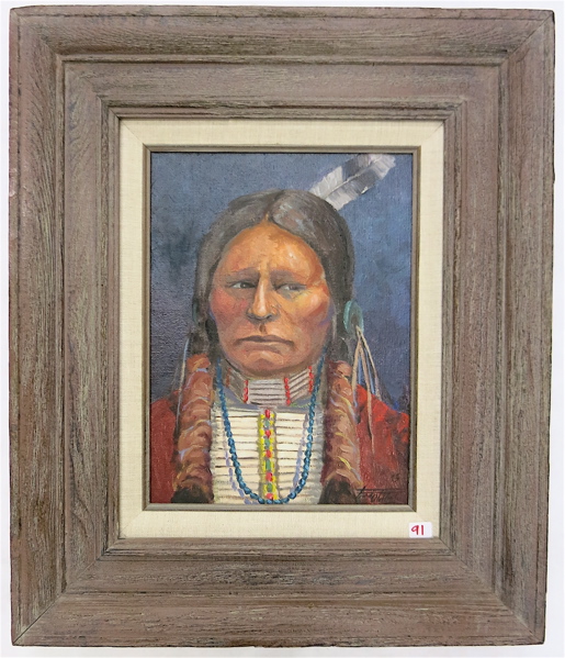 Appraisal: FRED OLDFIELD OIL ON CANVAS Washington born Portrait of Native