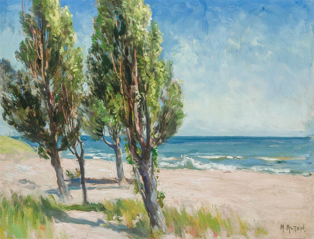 Appraisal: MATHIAS JOSEPH ALTEN American - Landscape at the Beach oil