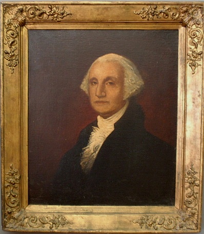 Appraisal: - Oil on canvas portrait of George Washington after the