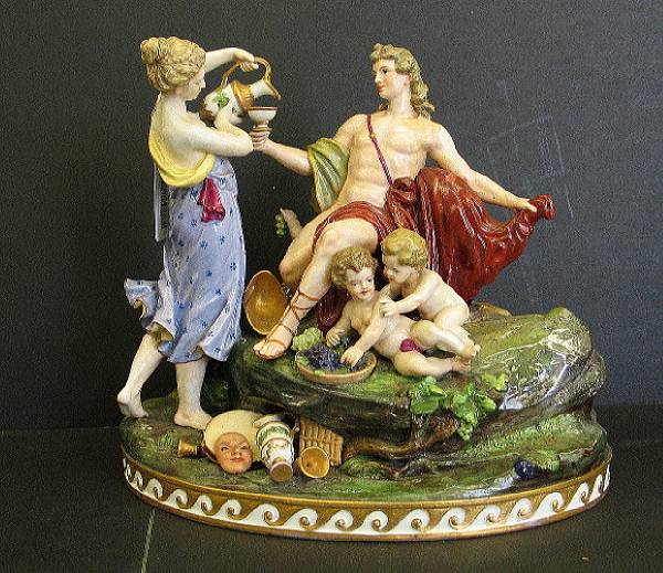 Appraisal: A German porcelain bacchanalian group early th century Modeled as