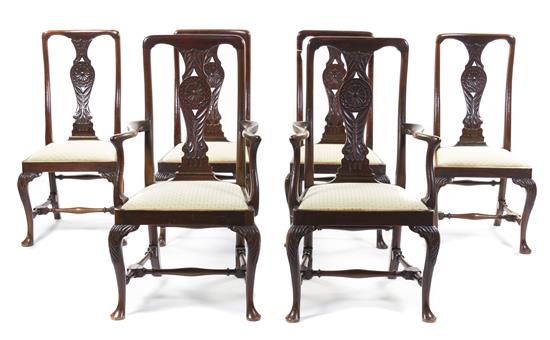 Appraisal: Sale Lot A Set of Six Queen Anne Style Mahogany