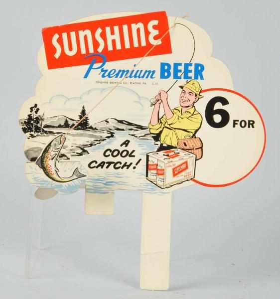 Appraisal: Cardboard Sunshine Premium Beer -Pack Topper Description Circa s Nice