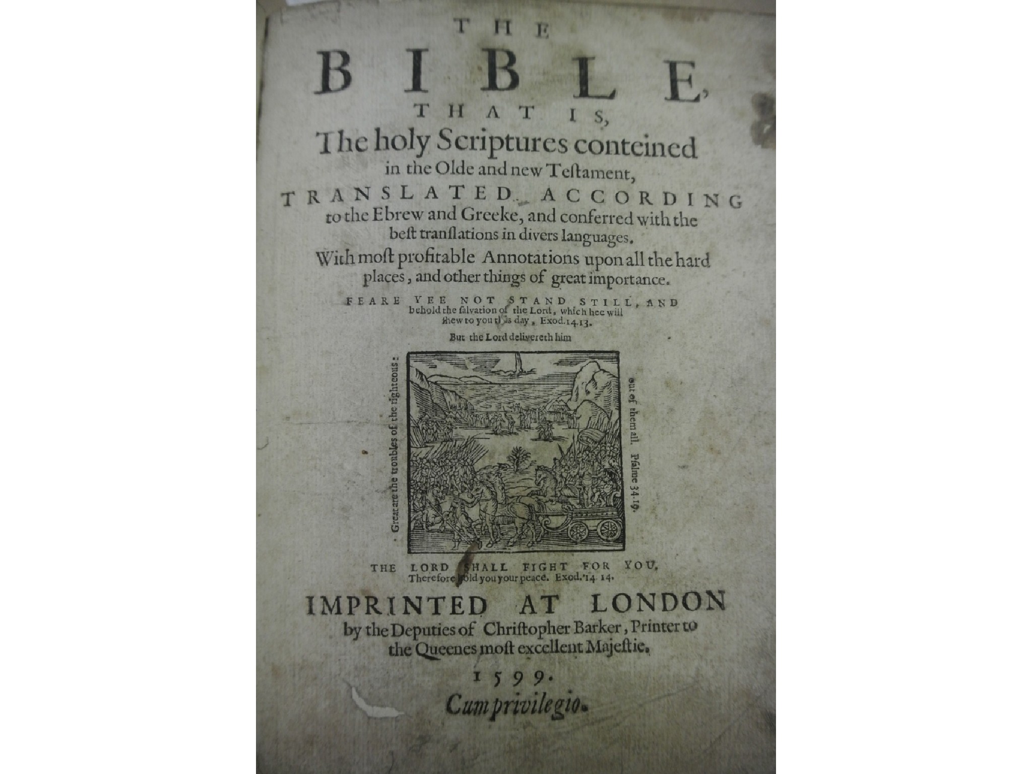 Appraisal: The Bible imprinted in London by the Deputies of Christopher