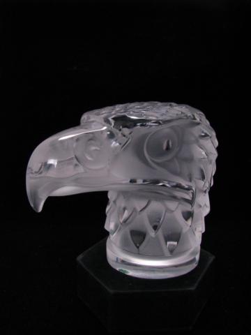 Appraisal: Signed Lalique crystal eagle motif paperweight was used by Mr