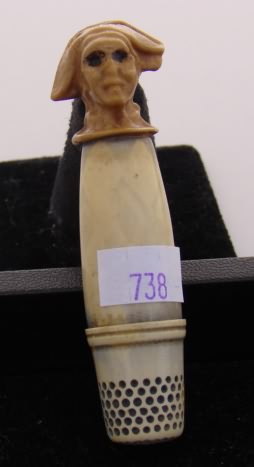 Appraisal: Ivory etui with man's head