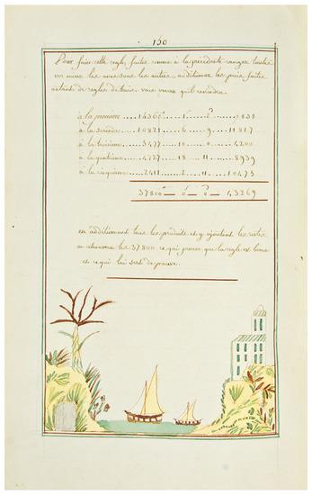 Appraisal: Calligraphic manuscript Brouchier Suzette scribe and artist Arithmetique de Mlle