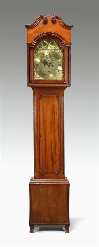 Appraisal: Walnut tall case clock late th early th century With