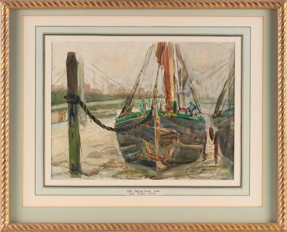 Appraisal: HAYLEY LEVER NEW YORK MASSACHUSETTS ENGLAND - BOATS AT ANCHOR