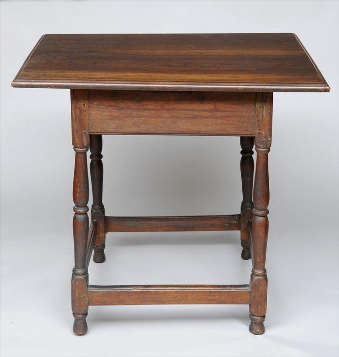 Appraisal: WILLIAM AND MARY-STYLE MAPLE SIDE TABLE The rectangular molded top