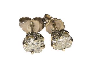 Appraisal: Pair of radiant cut diamond and k white gold stud