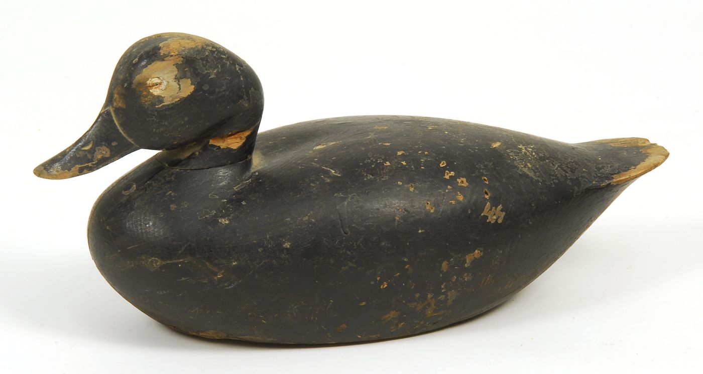 Appraisal: EARLY BLACK DUCK DECOY By Joseph Lincoln of Accord Massachusetts