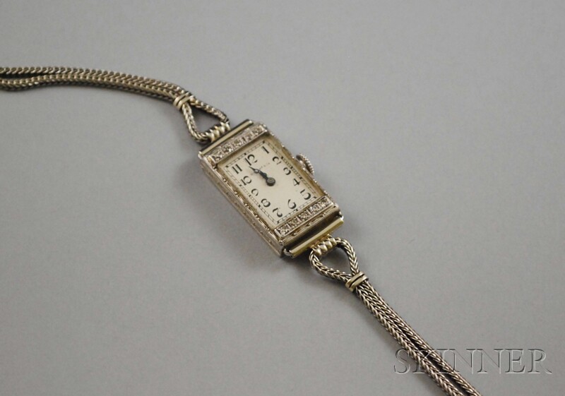 Appraisal: Lady's Tiffany Co Art Deco Platinum Gold and Diamond Wristwatch