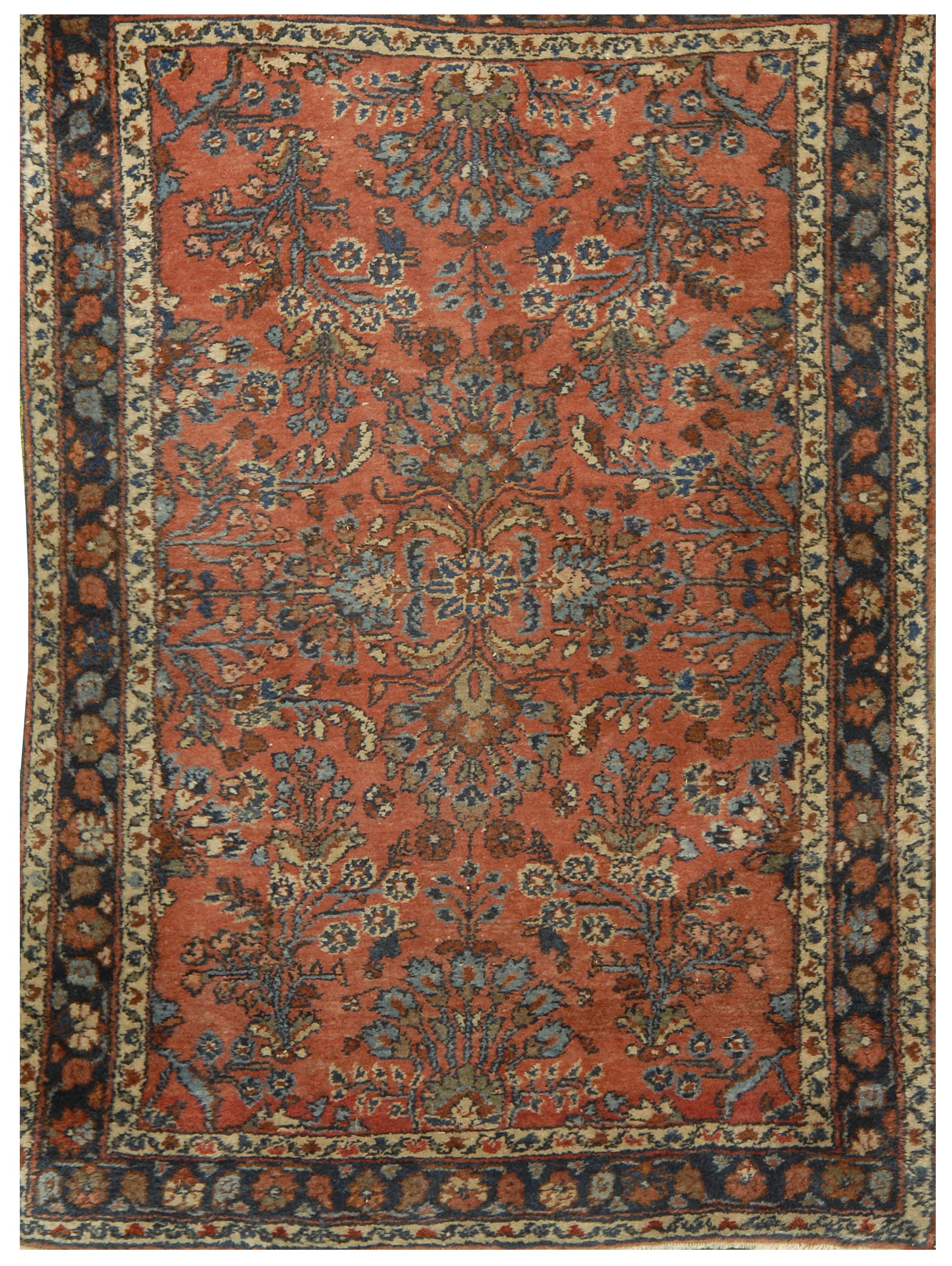 Appraisal: ORIENTAL RUG HAMADAN ' x ' A symmetrical arrangement of