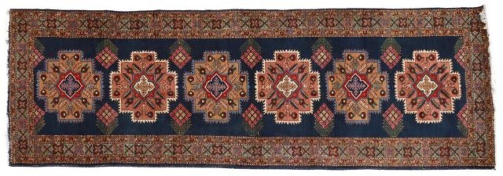 Appraisal: Hand-tied Persian Meshkin runner approx ' l ' w